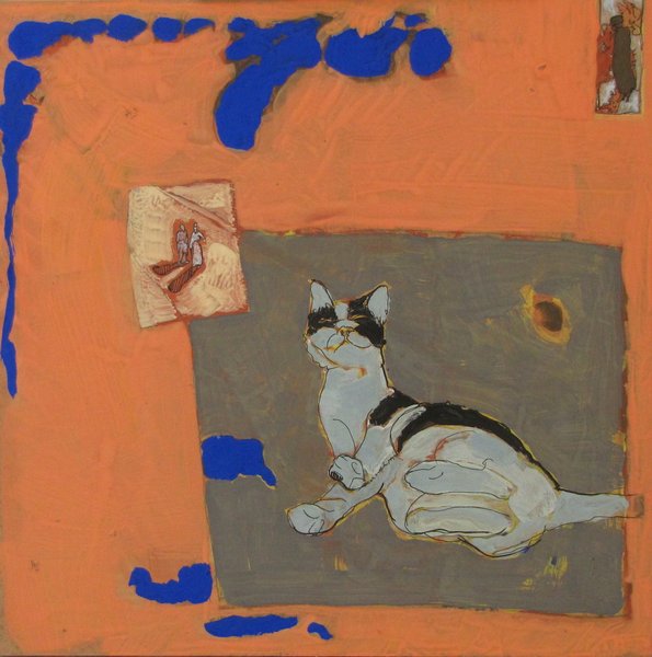 Chat II - 30x30 - tempera